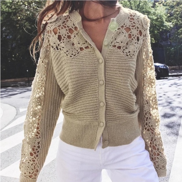 Zara Combination Crochet Knit Jacket - Picture 2 of 4
